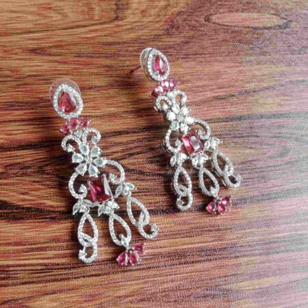 Long Ruby AD Statement Earrings