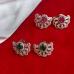 Shimmering Semi Circle AD Earrings