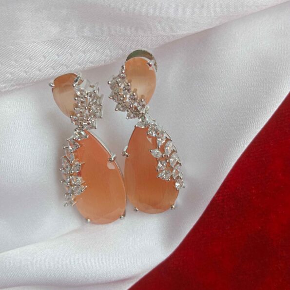 AD and Orange Stone Earrings