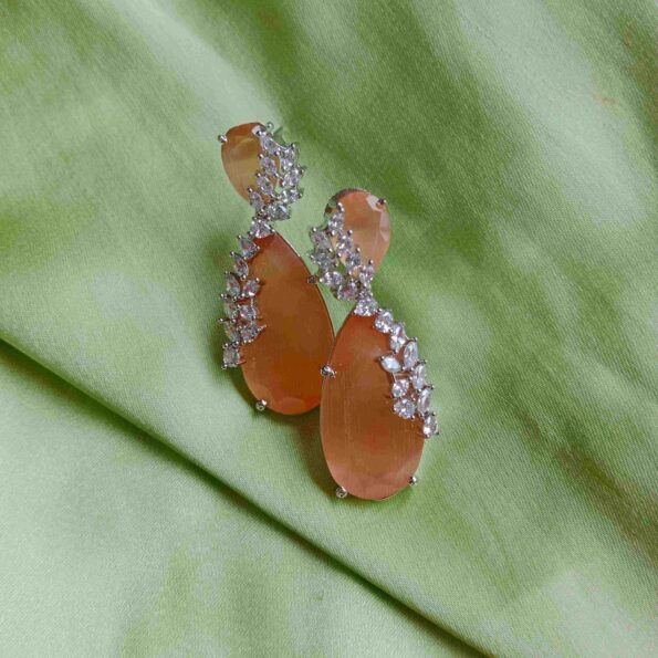 AD and Orange Stone Earrings