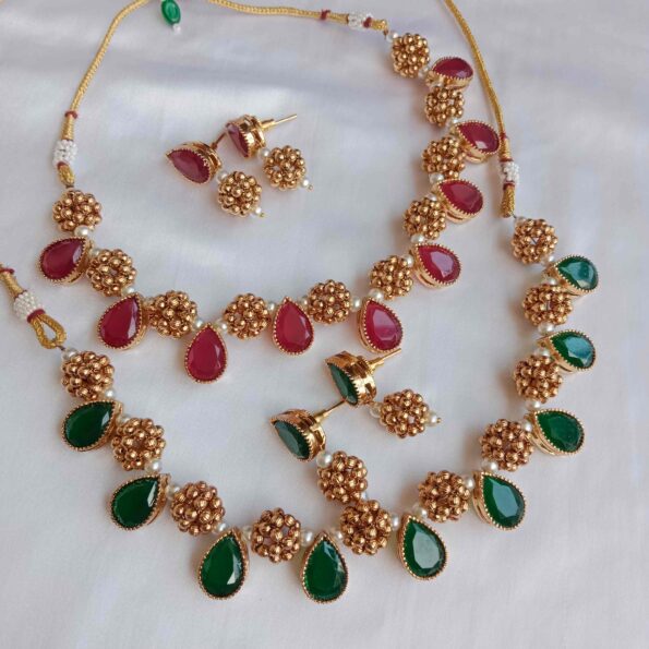 Ruby with Antique Bead Neckset