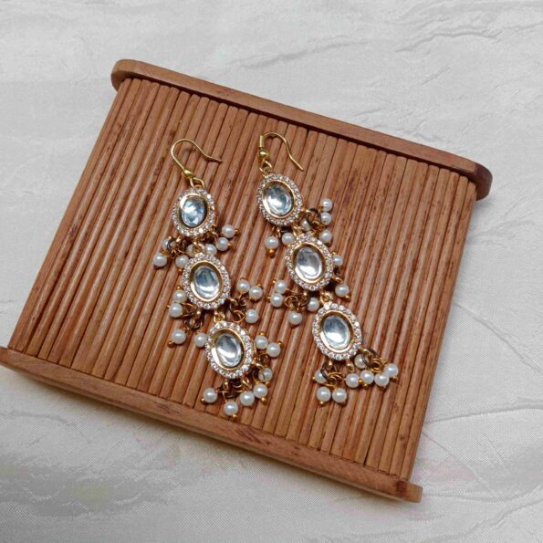Pretty Kundan Hoop Earrings