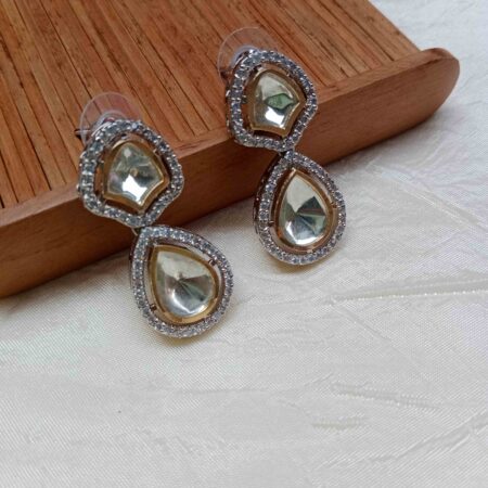 Shimmering Victorian Polki Drop Earrings
