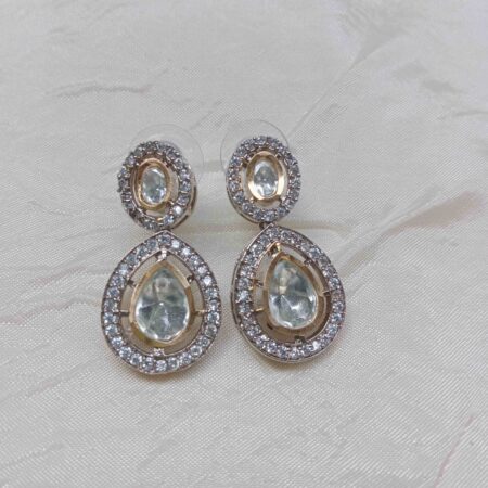 Unique Victorian Polki Drop Earrings