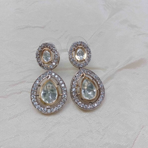 Unique Victorian Polki Drop Earrings