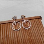Cute Rosegold Round Drop Earrings