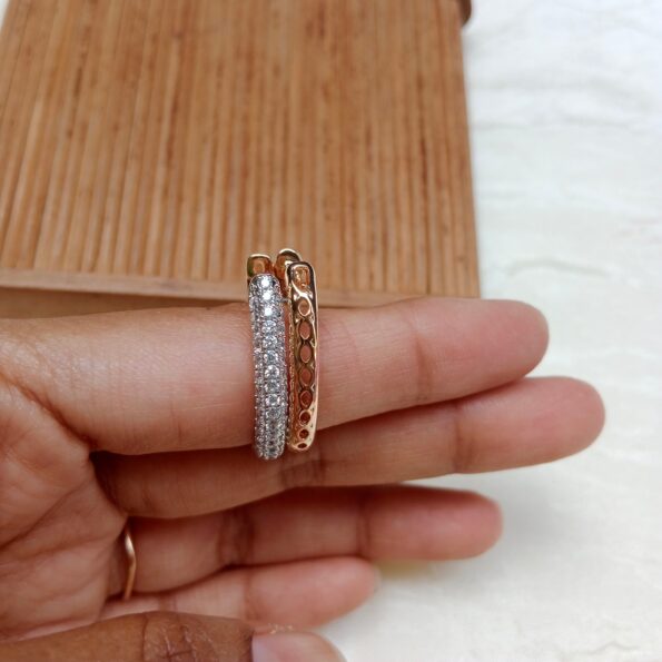 Pretty Rosegold Long Hoop Earrings