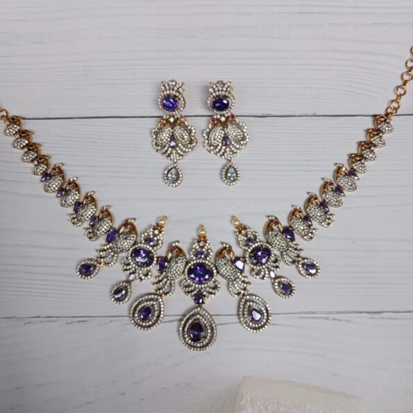 Dazzling Victorian Necklace with Purple Stones