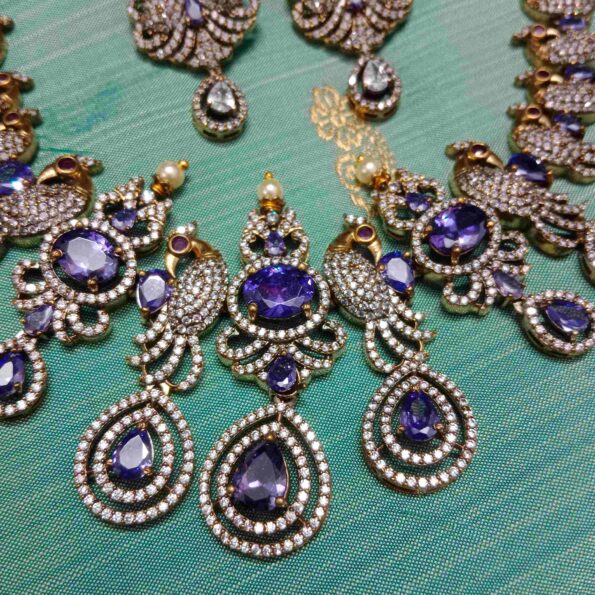 Dazzling Victorian Necklace with Purple Stones