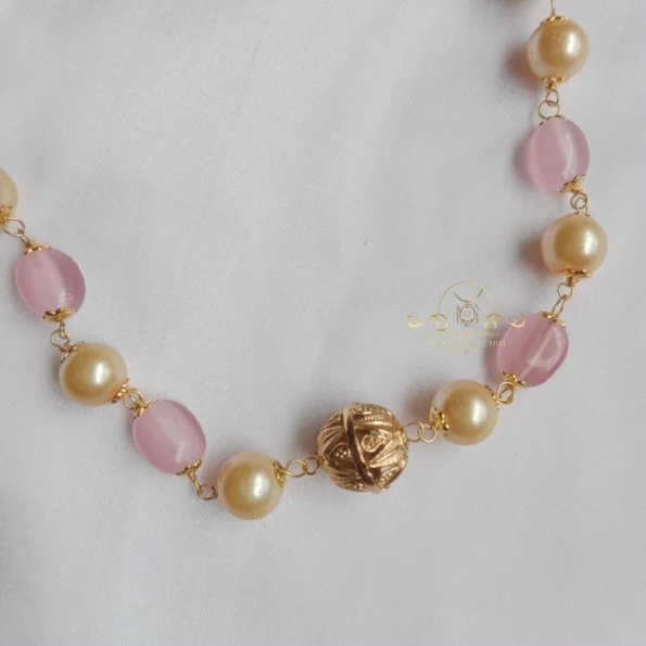 Pink Bead and Pearl Mala