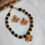 Pretty Ganesha Black Thread Neckset