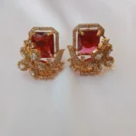 Shimmering Ruby Victorian Earrings