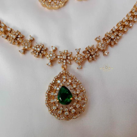 Dazzling AD Necklace with Five Color Changing Stone Option