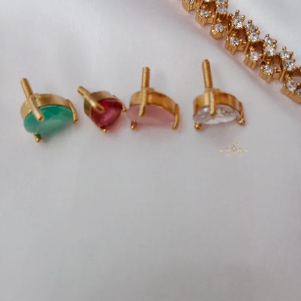 Dazzling AD Necklace with Five Color Changing Stone Option