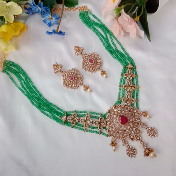 Green Beads AD Neckset