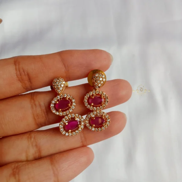 Dazzling Coloured Stone and AD Neckset