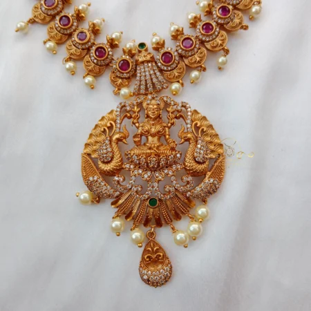 Lakshmi Neckset Studded with AD with big earrings