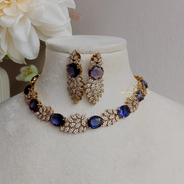 Modern AD Purple Stone Neckset