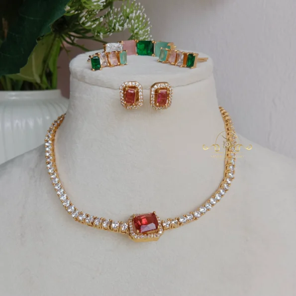 Classy Solitaire with Changeable Coloured Stone Pendant