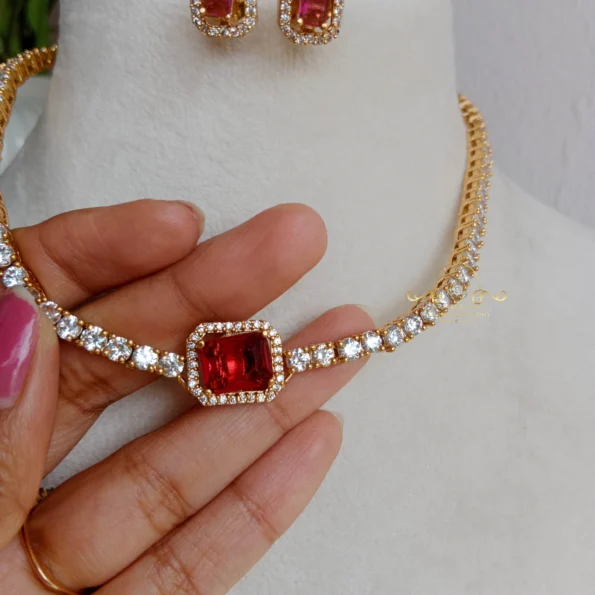 Classy Solitaire with Changeable Coloured Stone Pendant