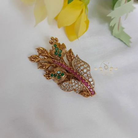 Pretty Flower Pot Saree Pin