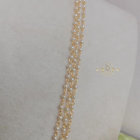 Long 3 Line Round Pearl Chain