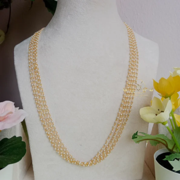 Long 5 Line Round Pearl Chain