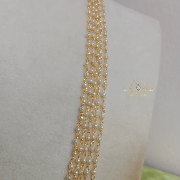Long 5 Line Round Pearl Chain
