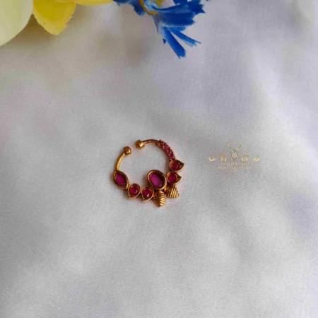 Beautiful Pattern Nosepin with Ruby