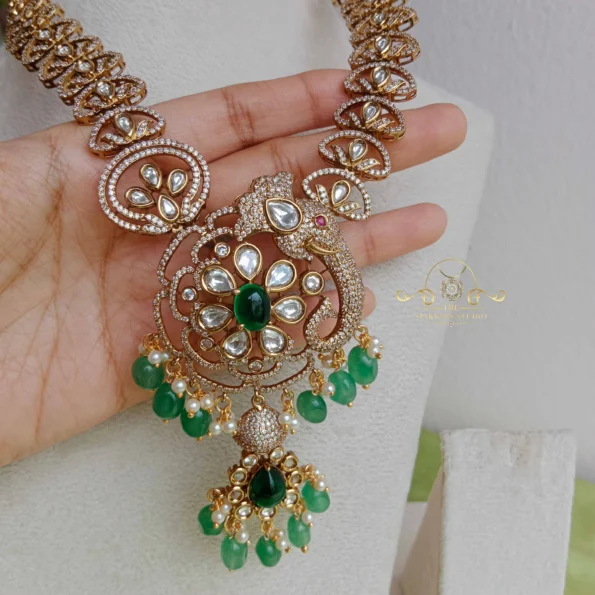Sparkling Elephant Victorian Necklace