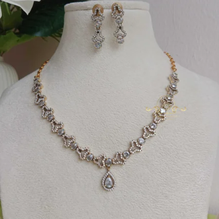 Trendy White Stone Victorian Necklace
