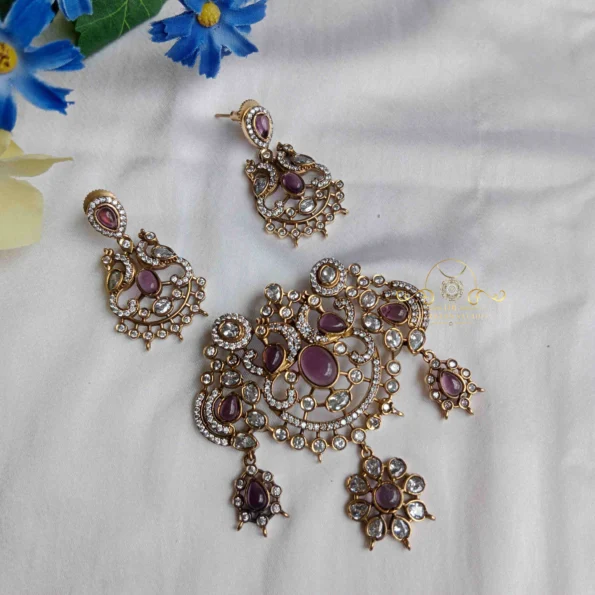 Purple Stone Victorian Pendant