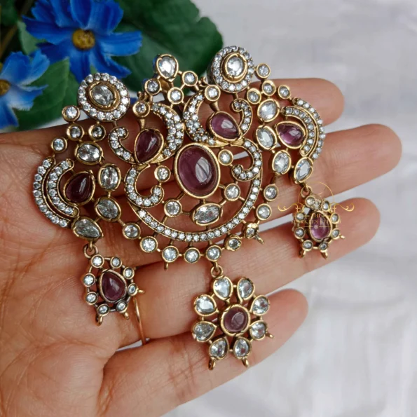 Purple Stone Victorian Pendant