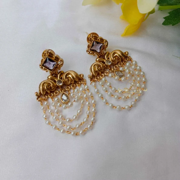 Antique Pearls Drop Earrings