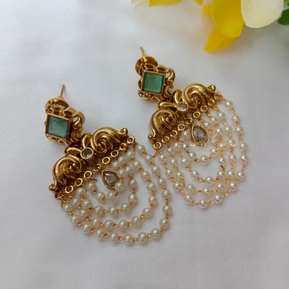 Antique Pearls Drop Earrings