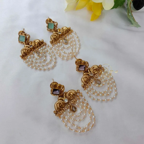 Antique Pearls Drop Earrings