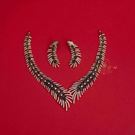 Trendy Purple Stone AD Neckset