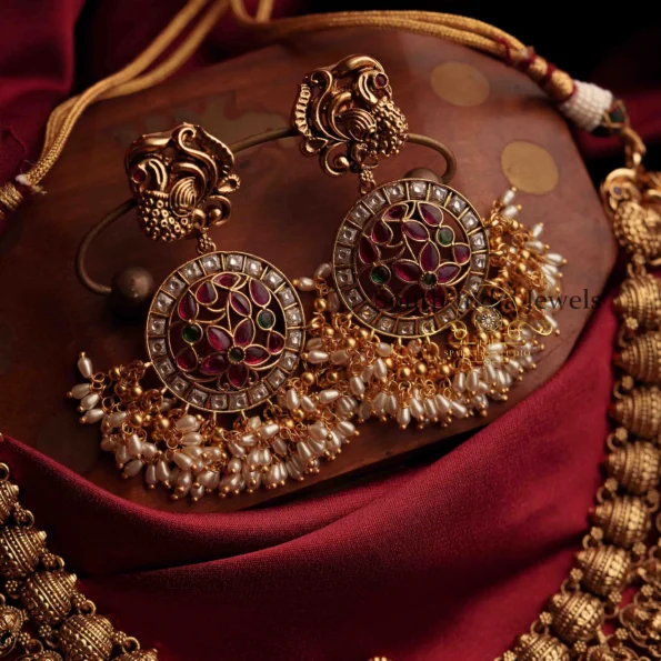 Bridal Goddess Lakshmi Neckset with Guttapusalu
