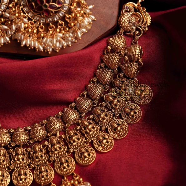 Bridal Goddess Lakshmi Neckset with Guttapusalu