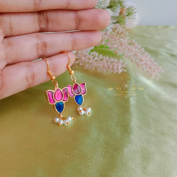 Jadau Lotus Hoop Earrings