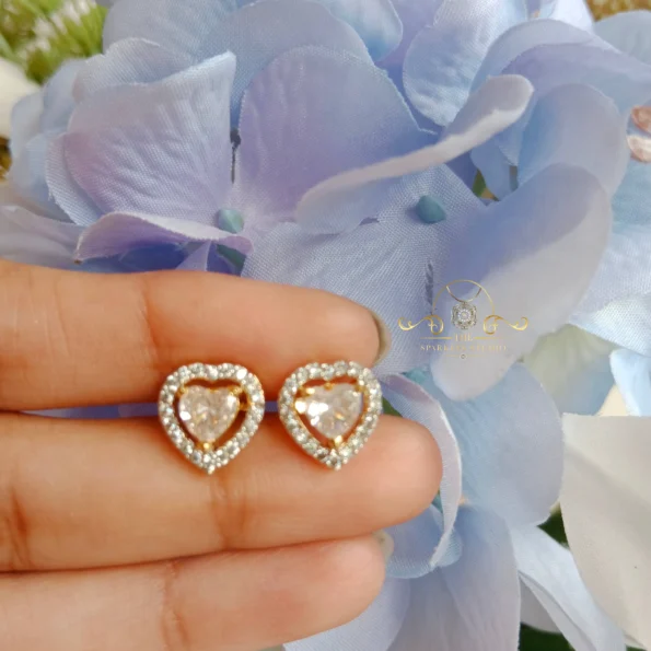 Shimmering Heart AD Earrings