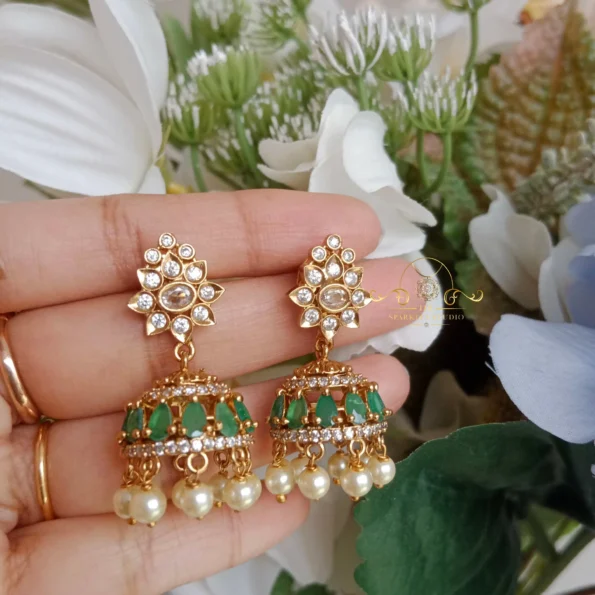 Beautiful Chain Pendant Necklace with Matching Jhumkis