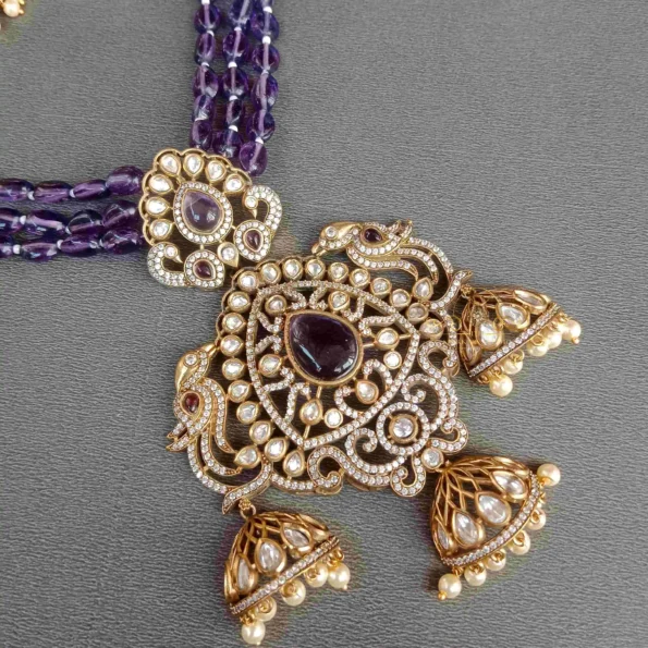 GrandVictorian Pendant in Purple Beads