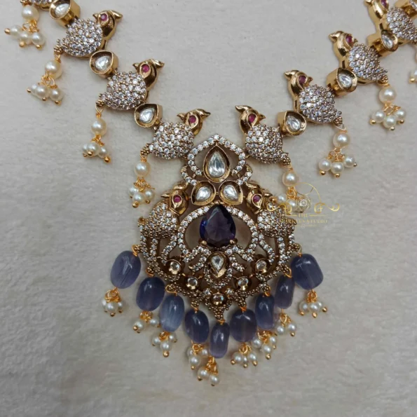 Dazzling Victorian Necklace in Purple Beads