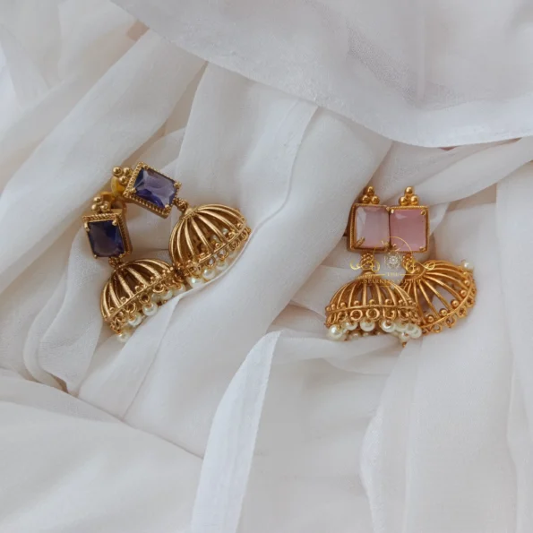 Color Stone Jhumki