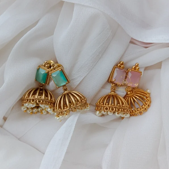 Color Stone Jhumki