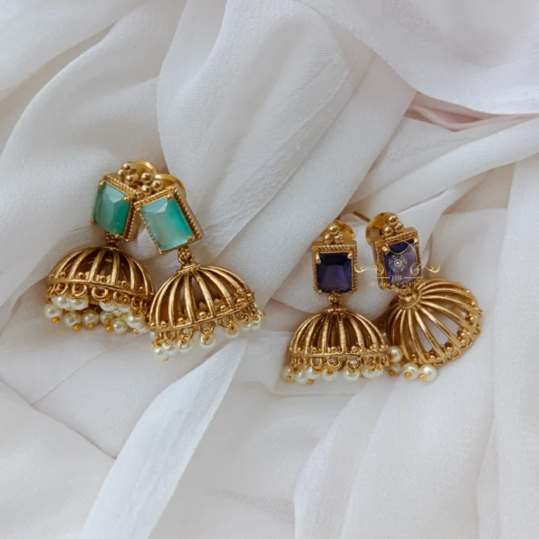 Color Stone Jhumki
