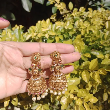 Flower Peacock Jhumkis