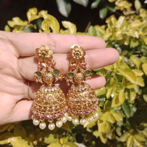 Flower Peacock Jhumkis