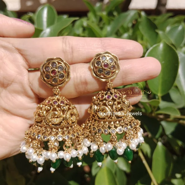Pretty Antique Peacock Jhumkis